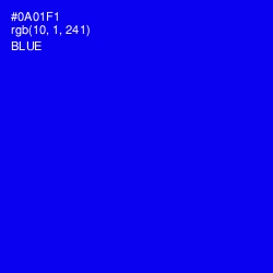 #0A01F1 - Blue Color Image