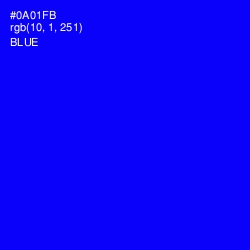 #0A01FB - Blue Color Image