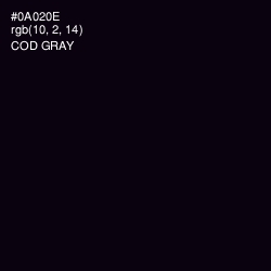 #0A020E - Cod Gray Color Image
