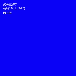 #0A02F7 - Blue Color Image