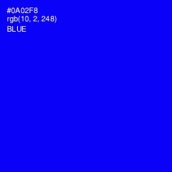 #0A02F8 - Blue Color Image