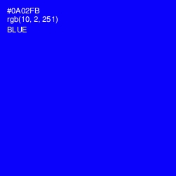 #0A02FB - Blue Color Image