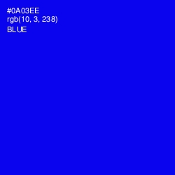 #0A03EE - Blue Color Image