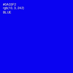 #0A03F2 - Blue Color Image