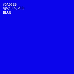 #0A05EB - Blue Color Image