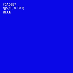 #0A08E7 - Blue Color Image