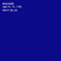 #0A0A8B - Navy Blue Color Image