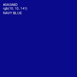 #0A0A8D - Navy Blue Color Image