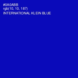 #0A0ABB - International Klein Blue Color Image
