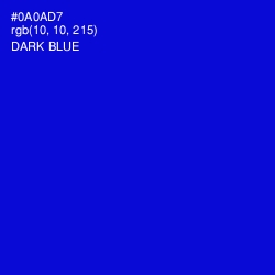 #0A0AD7 - Dark Blue Color Image