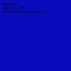 #0A0BBD - International Klein Blue Color Image