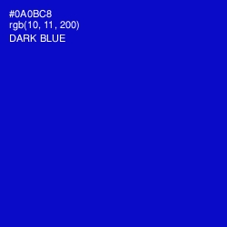 #0A0BC8 - Dark Blue Color Image