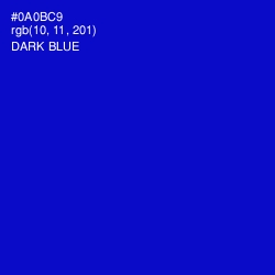 #0A0BC9 - Dark Blue Color Image