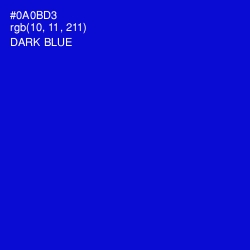 #0A0BD3 - Dark Blue Color Image