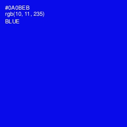 #0A0BEB - Blue Color Image