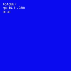 #0A0BEF - Blue Color Image