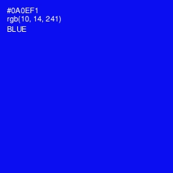 #0A0EF1 - Blue Color Image