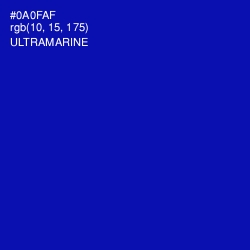 #0A0FAF - Ultramarine Color Image