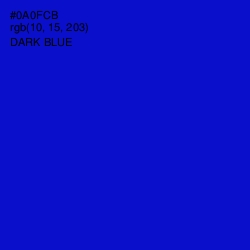 #0A0FCB - Dark Blue Color Image