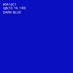 #0A10C1 - Dark Blue Color Image