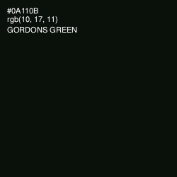 #0A110B - Gordons Green Color Image