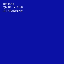 #0A11A4 - Ultramarine Color Image