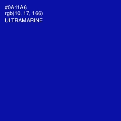 #0A11A6 - Ultramarine Color Image