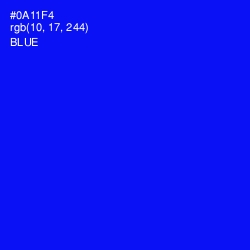 #0A11F4 - Blue Color Image