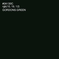 #0A130C - Gordons Green Color Image