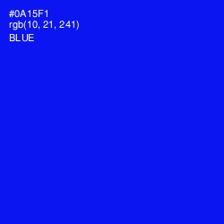 #0A15F1 - Blue Color Image