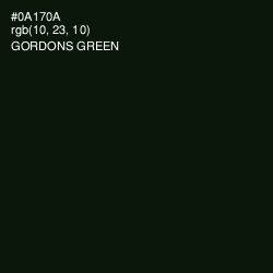 #0A170A - Gordons Green Color Image