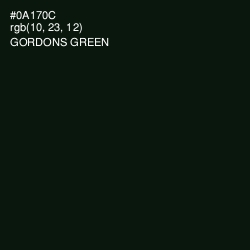 #0A170C - Gordons Green Color Image