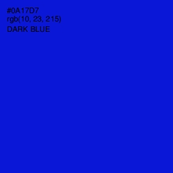 #0A17D7 - Dark Blue Color Image