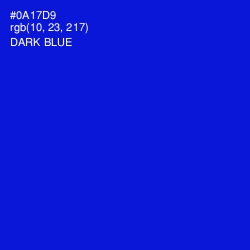 #0A17D9 - Dark Blue Color Image