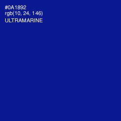 #0A1892 - Ultramarine Color Image