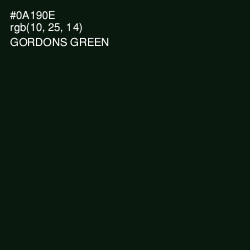 #0A190E - Gordons Green Color Image