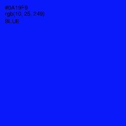 #0A19F9 - Blue Color Image