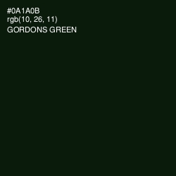 #0A1A0B - Gordons Green Color Image
