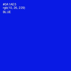 #0A1AE5 - Blue Color Image