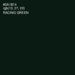#0A1B14 - Racing Green Color Image