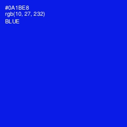 #0A1BE8 - Blue Color Image