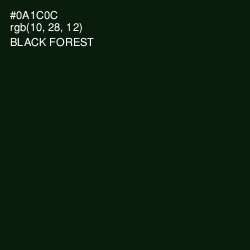 #0A1C0C - Black Forest Color Image