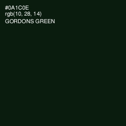 #0A1C0E - Gordons Green Color Image