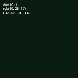 #0A1C11 - Racing Green Color Image