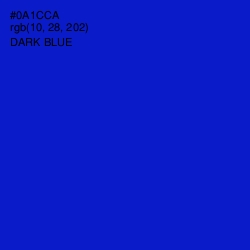 #0A1CCA - Dark Blue Color Image