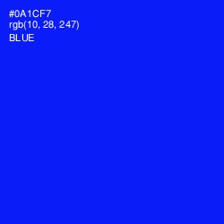 #0A1CF7 - Blue Color Image