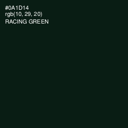 #0A1D14 - Racing Green Color Image