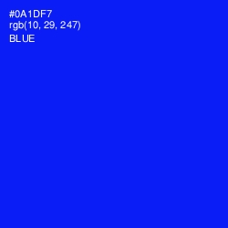 #0A1DF7 - Blue Color Image