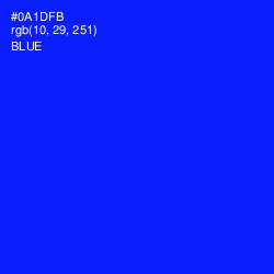 #0A1DFB - Blue Color Image