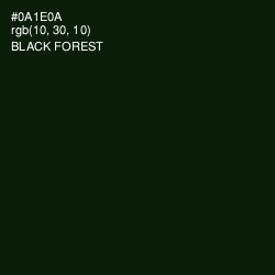 #0A1E0A - Black Forest Color Image